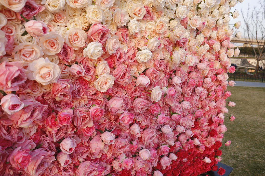 3D Luxury Gradient, Artificial Flower Wall, Wedding Party Backdrop