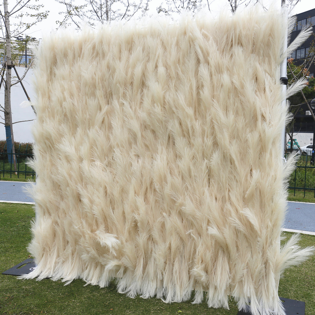 Reed Wall Cattail Pampas Grass, Artificial Flower Wall Backdrop