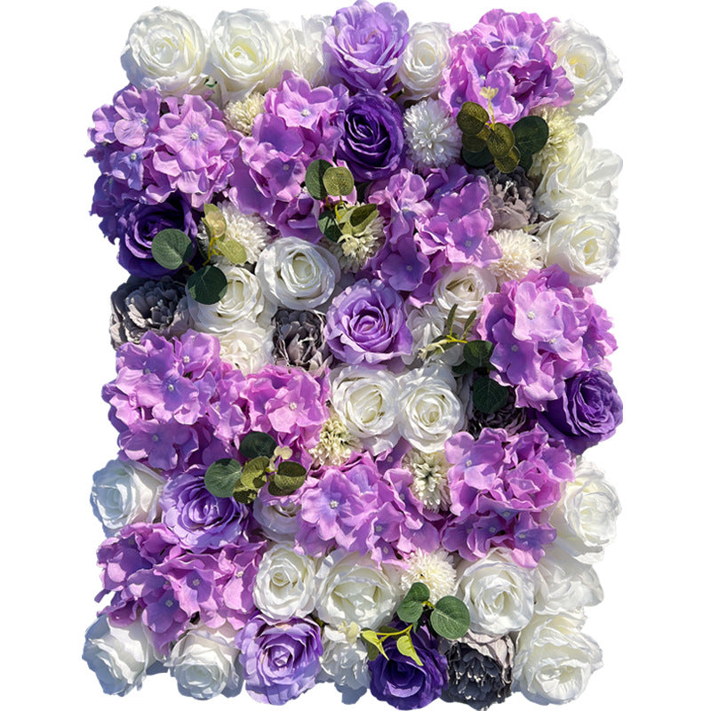 White And Purple Rose, Artificial Flower Wall Backdrop