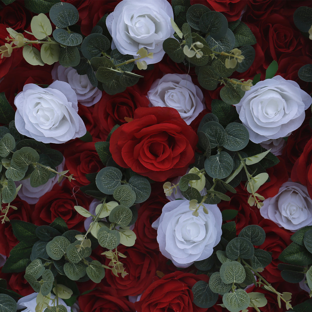 Black Rose And White Rose Gradient, Artificial Flower Wall Backdrop