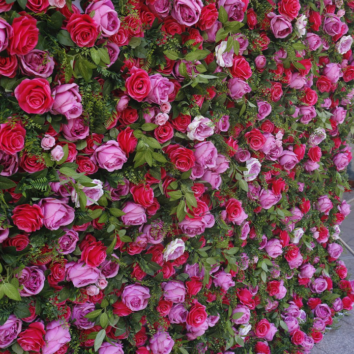 Luxury Purple Red Roses , Artificial Flower Wall, Wedding Party Backdrop