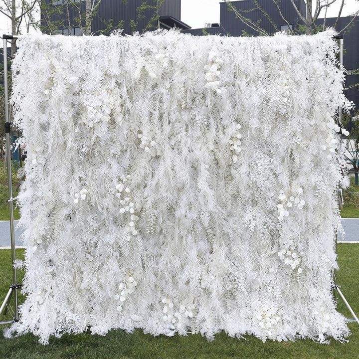 White Misty, Artificial Flower Wall Backdrop