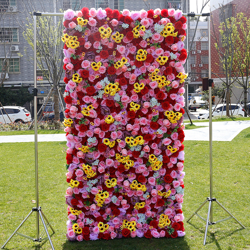 5D Sunflower, Artificial Flower Wall Backdrop