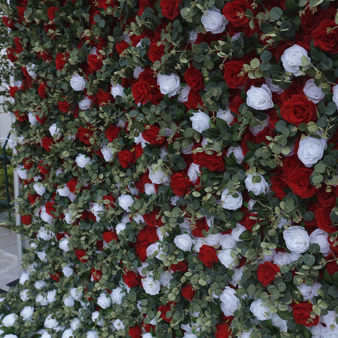 Black Rose And White Rose Gradient, Artificial Flower Wall Backdrop