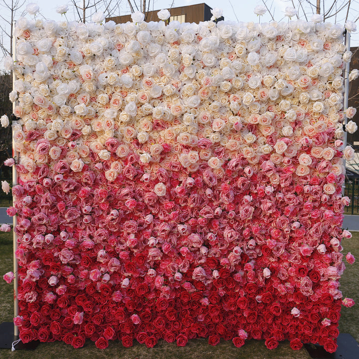 3D Luxury Gradient, Artificial Flower Wall, Wedding Party Backdrop