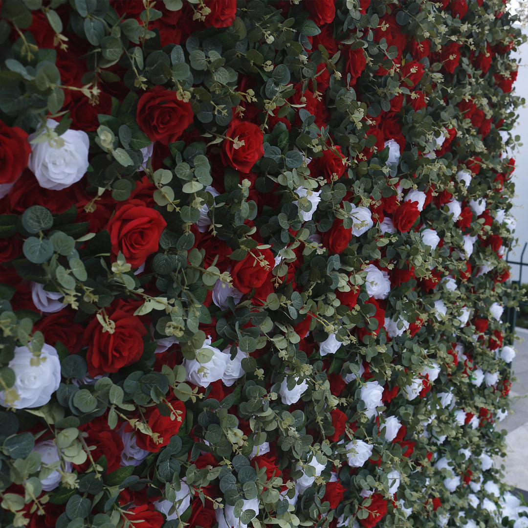 Black Rose And White Rose Gradient, Artificial Flower Wall Backdrop