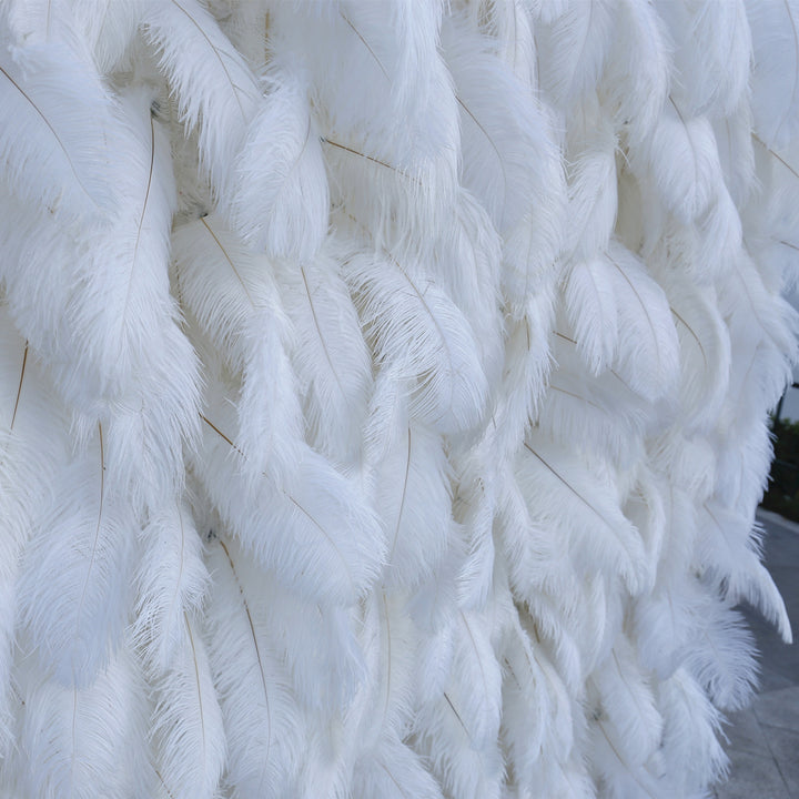 3D White Feather, Artificial Flower Wall, Wedding Party Backdrop