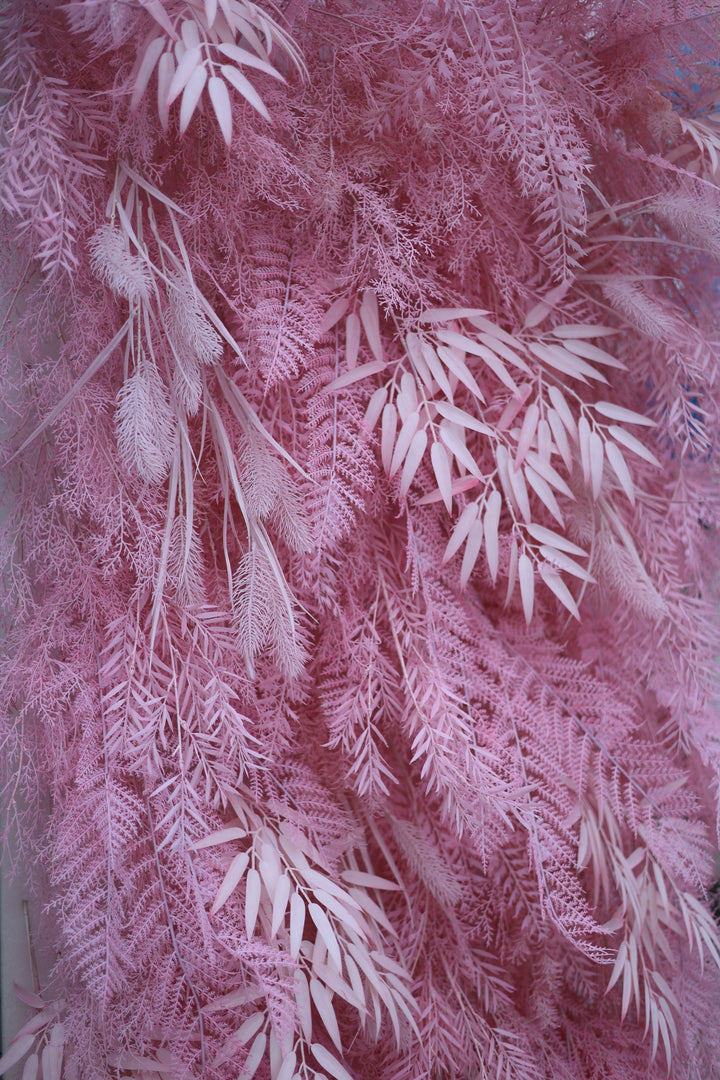 Pink Multiple Leaves And Feather Wall, Artificial Flower Wall, Wedding Party Backdrop