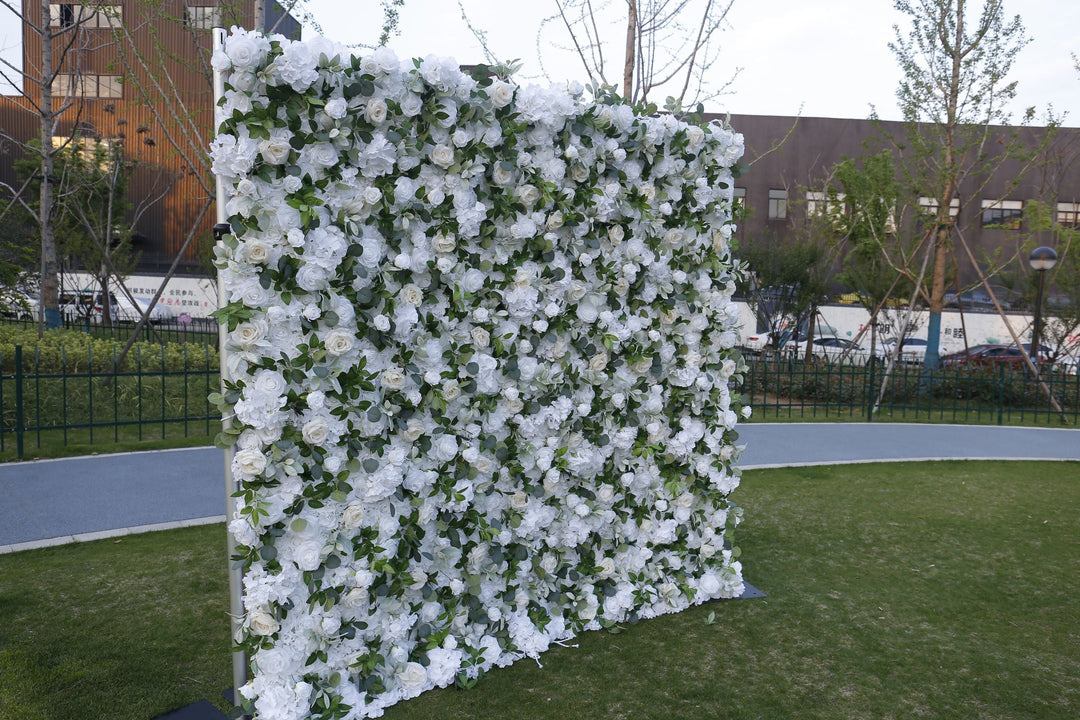 White Rose, Artificial Flower Wall, Wedding Party Backdrop