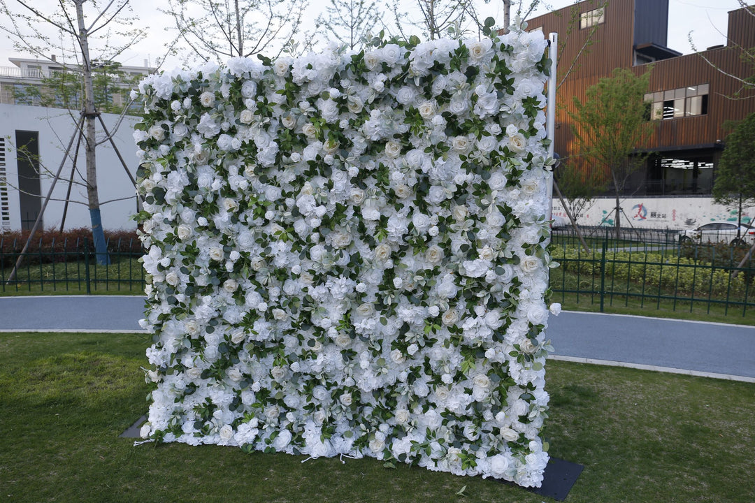 White Rose, Artificial Flower Wall, Wedding Party Backdrop