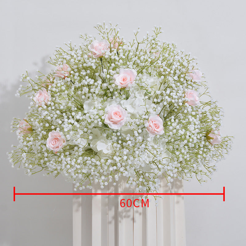 Roses And Gypsophila Wedding Flower Ball