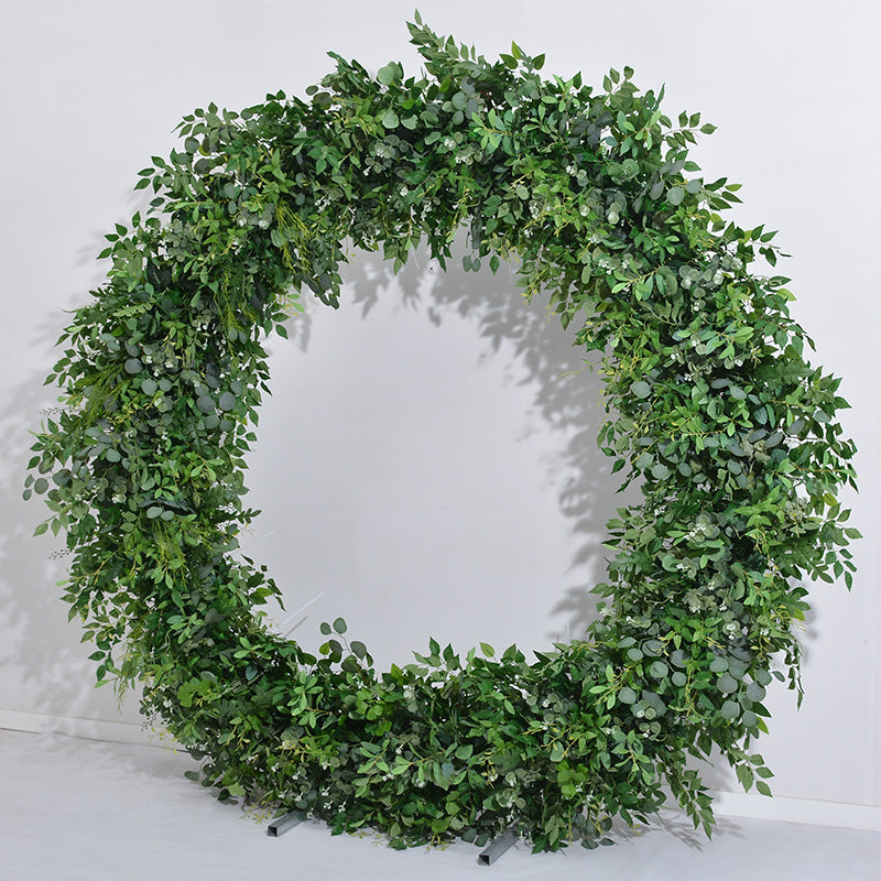 Mixed Green Leaves Double-Sided Floral Arch, Wedding Arch Backdrop, Including Frame