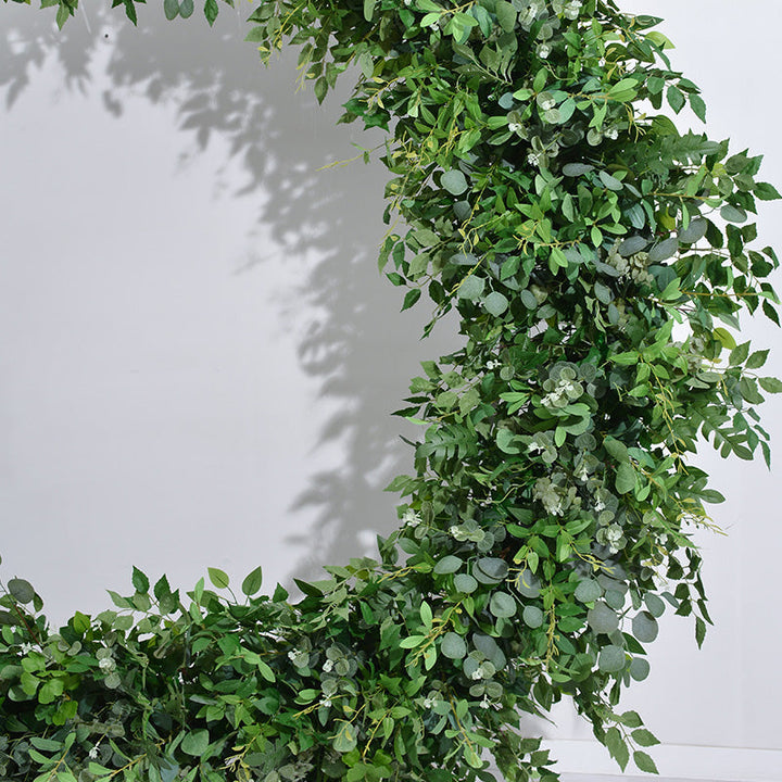 Mixed Green Leaves Double-Sided Floral Arch, Wedding Arch Backdrop, Including Frame