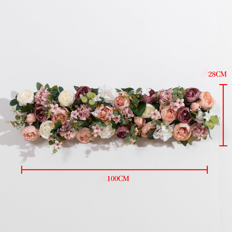 3D Mixed Flowers With Green Leaves Flower Runner