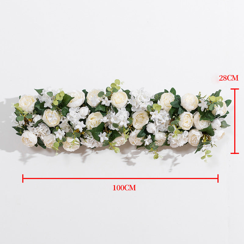 3D Mixed Flowers With Green Leaves Flower Runner