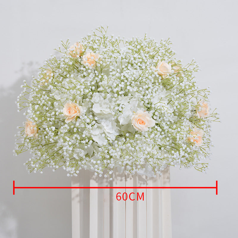 Roses And Gypsophila Wedding Flower Ball