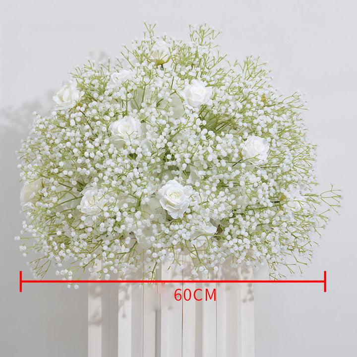 Roses And Gypsophila Wedding Flower Ball