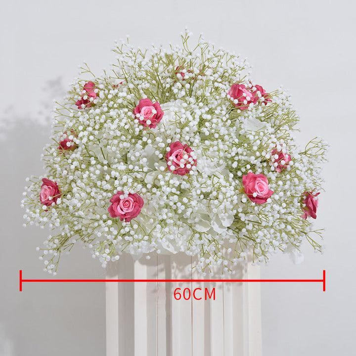 Roses And Gypsophila Wedding Flower Ball