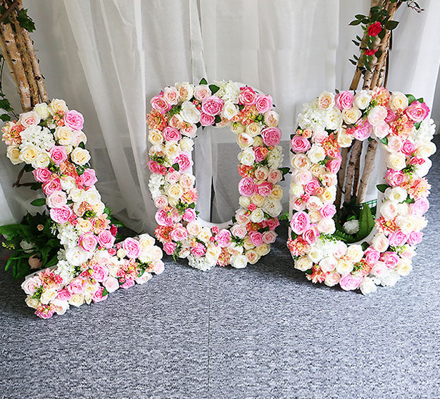 Artificial Rose Flower Numbers And Alphabet, Customized Artificial Flower Numbers And Letters