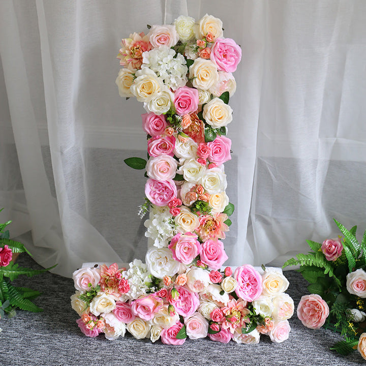 Artificial Rose Flower Numbers And Alphabet, Customized Artificial Flower Numbers And Letters