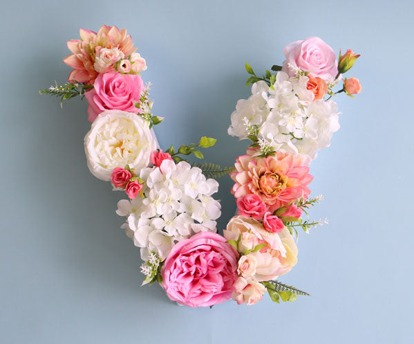 Artificial Rose Flower Numbers And Alphabet, Customized Artificial Flower Numbers And Letters