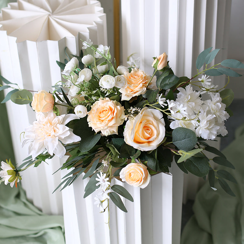 Beige & Green Wedding Flowers, Beige Artificial Flowers, Diy Wedding Flowers