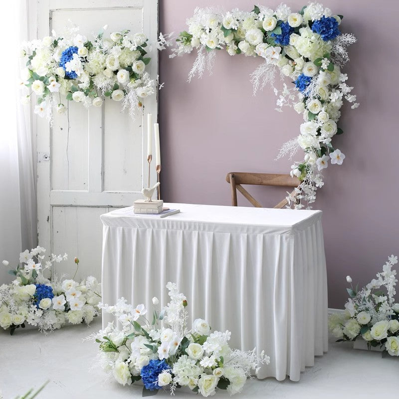 Beige & Blue Wedding Style, Blue Artificial Flowers, Diy Wedding Flowers