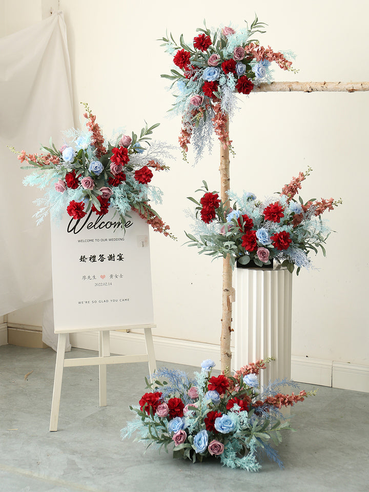 Blue & Red Wedding Style, Blue Artificial Flowers, Diy Wedding Flowers