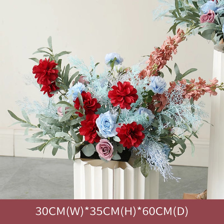 Blue & Red Wedding Style, Blue Artificial Flowers, Diy Wedding Flowers