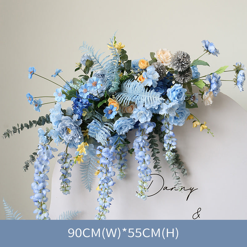 Blue Wedding Style, Blue Artificial Flowers, Diy Wedding Flowers, Party Faux Flowers