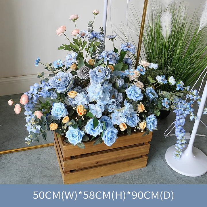 Blue Wedding Style, Blue Artificial Flowers, Diy Wedding Flowers, Party Faux Flowers