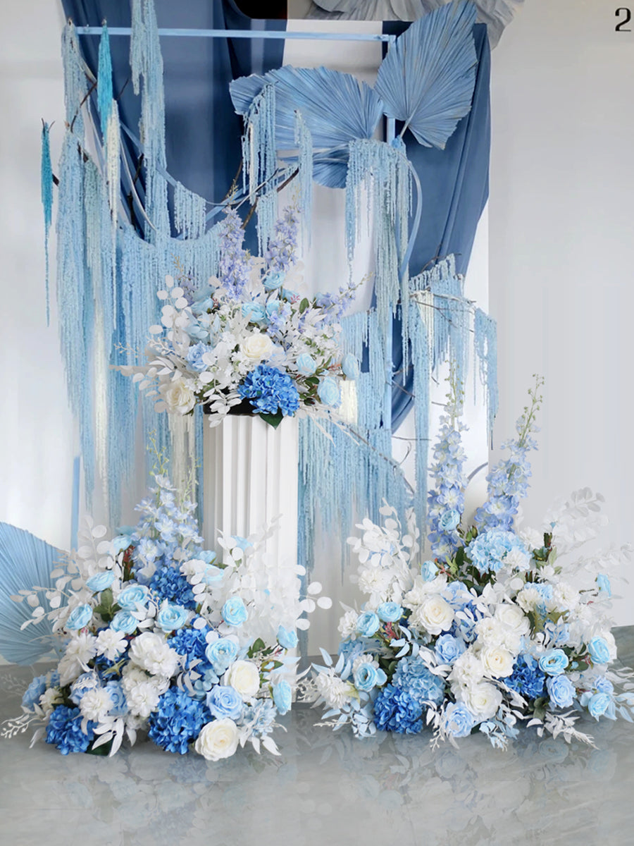 White & Blue Flowers, Blue Artificial Flowers, Diy Wedding Flowers