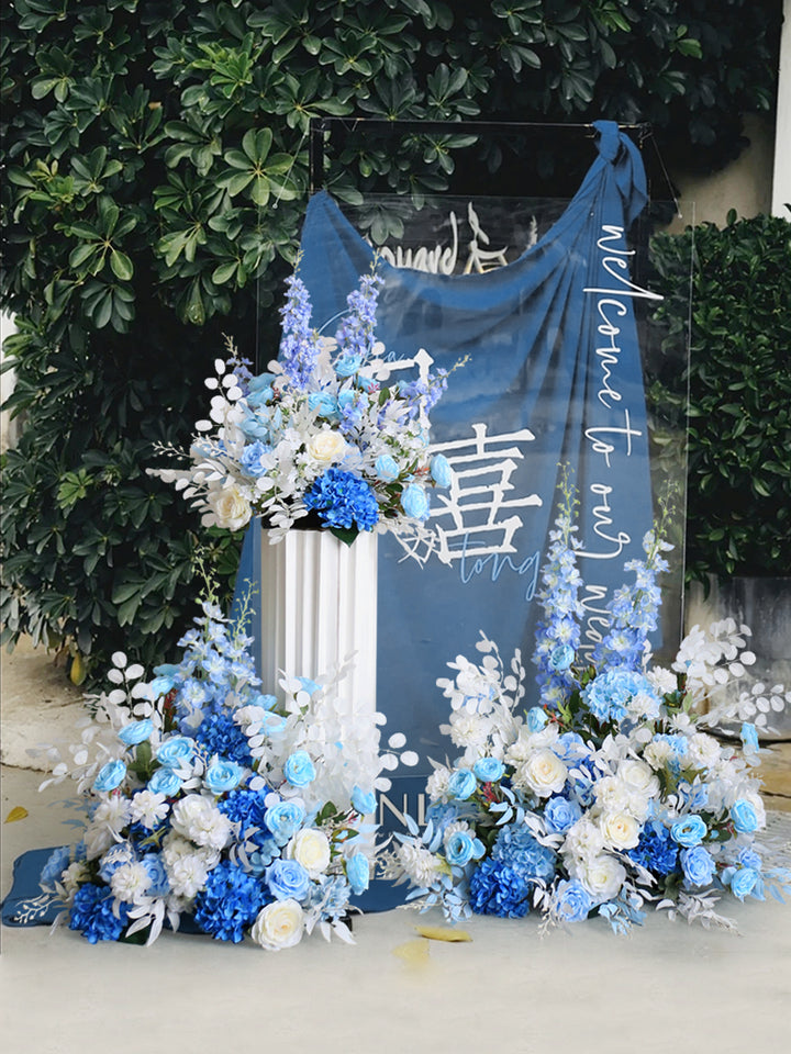 White & Blue Flowers, Blue Artificial Flowers, Diy Wedding Flowers