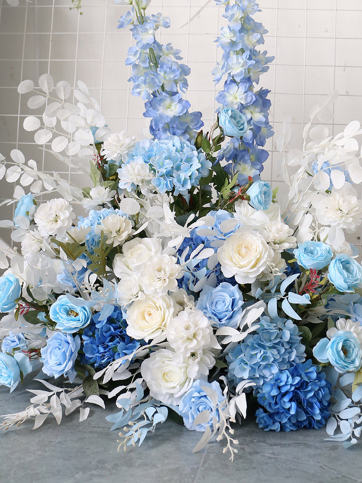 White & Blue Flowers, Blue Artificial Flowers, Diy Wedding Flowers