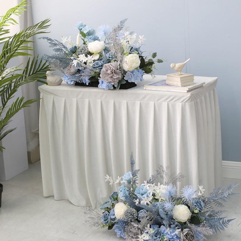 Grey Blue Wedding Style, Blue Artificial Flowers, Diy Wedding Flowers