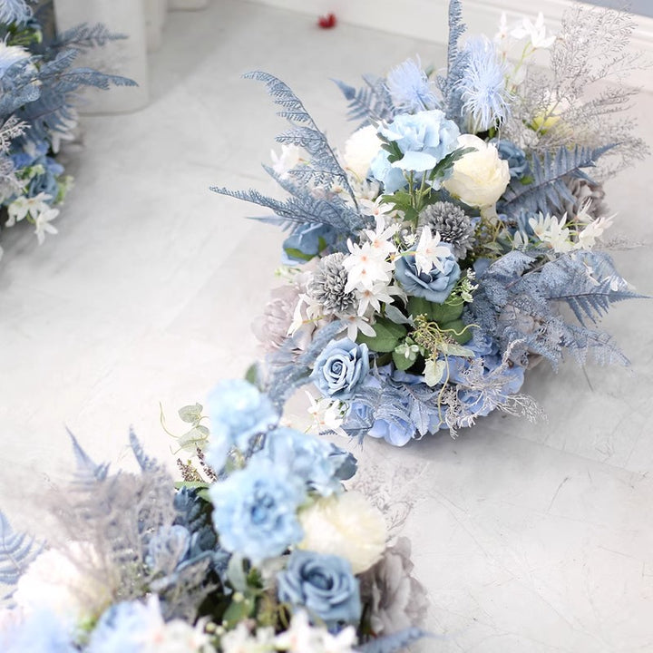 Grey Blue Wedding Style, Blue Artificial Flowers, Diy Wedding Flowers