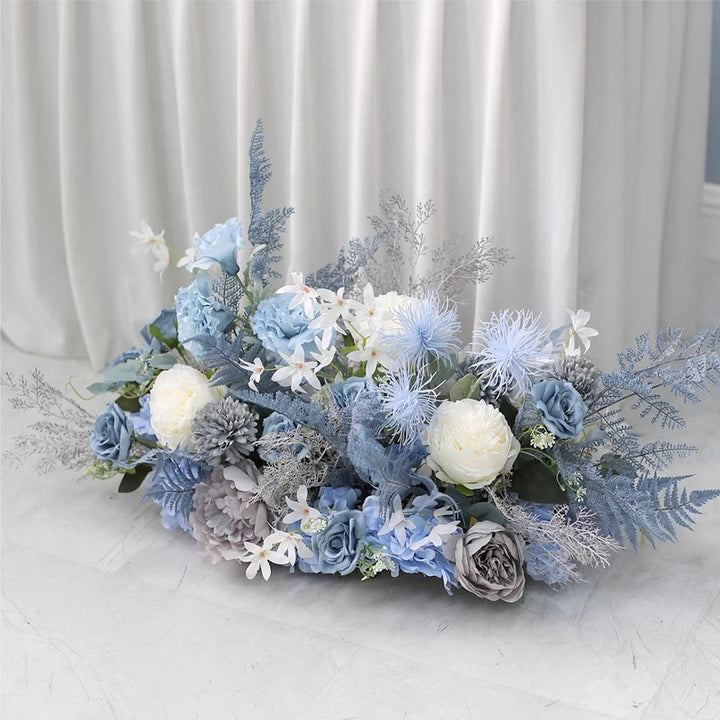 Grey Blue Wedding Style, Blue Artificial Flowers, Diy Wedding Flowers