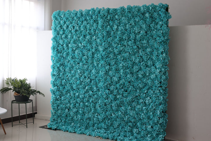 Cyan Hydrangeas And Roses, Artificial Flower Wall, Wedding Party Backdrop