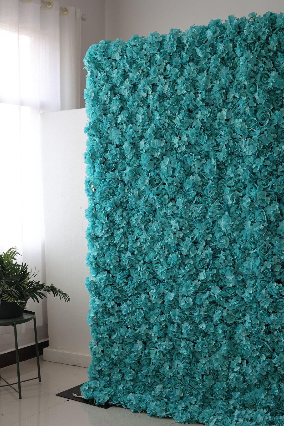 Cyan Hydrangeas And Roses, Artificial Flower Wall, Wedding Party Backdrop