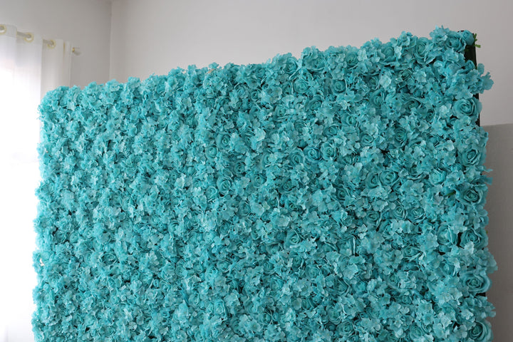 Cyan Hydrangeas And Roses, Artificial Flower Wall, Wedding Party Backdrop