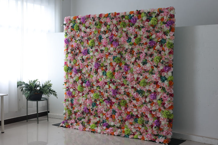 Mixed Color Roses And Hydrangeas, Artificial Flower Wall, Wedding Party Backdrop