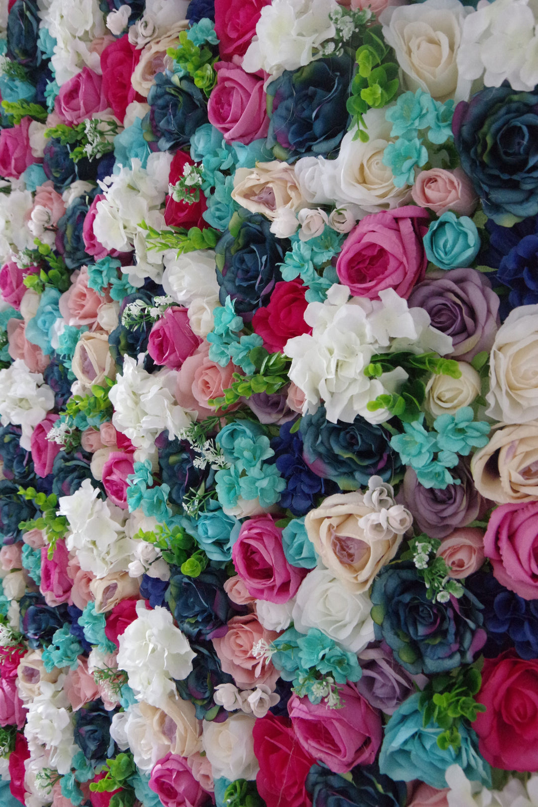 Mixed Colors Of Roses And Hydrangeas, Artificial Flower Wall, Wedding Party Backdrop