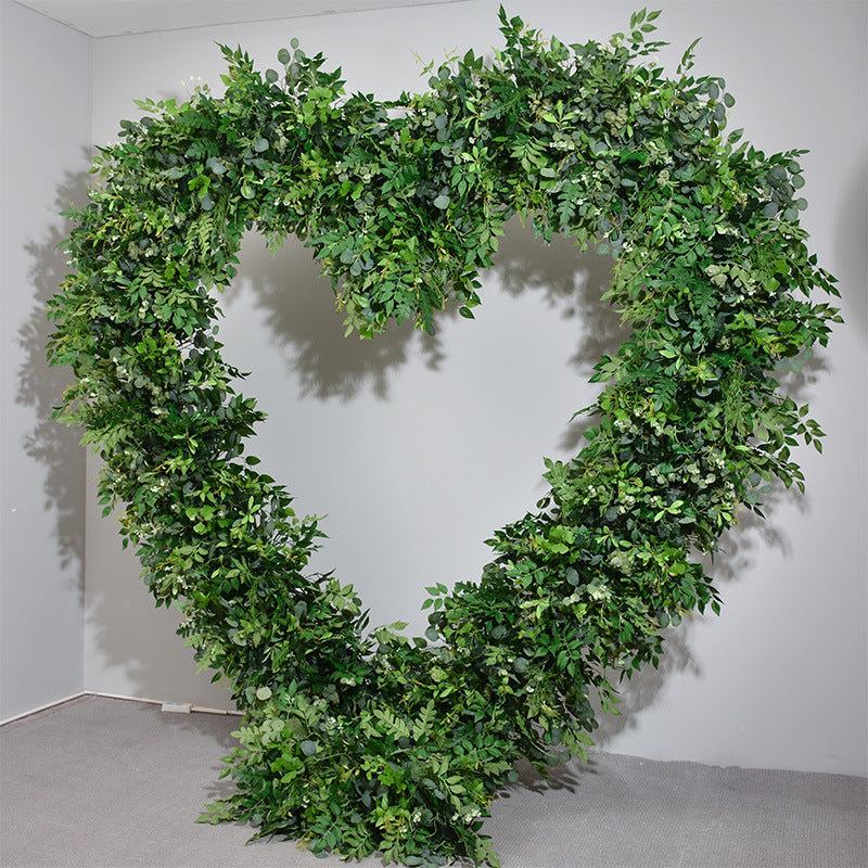 Green Leaves Heart Shape, Floral Arch, Wedding Arch Backdrop, Including Frame