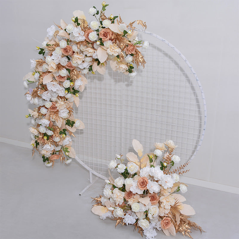 Champagne And White Roses, Floral Arch Set, Wedding Arch Backdrop