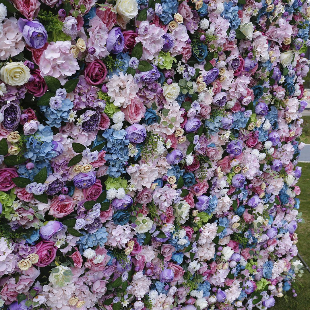 Mixed Color Hydrangea Roses Wedding Backdrop 5D Fabric Cloth Flower Wall