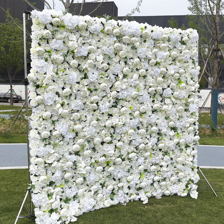 White Rose Peony Hydrangea, Artificial Flower Wall, Wedding Party Backdrop