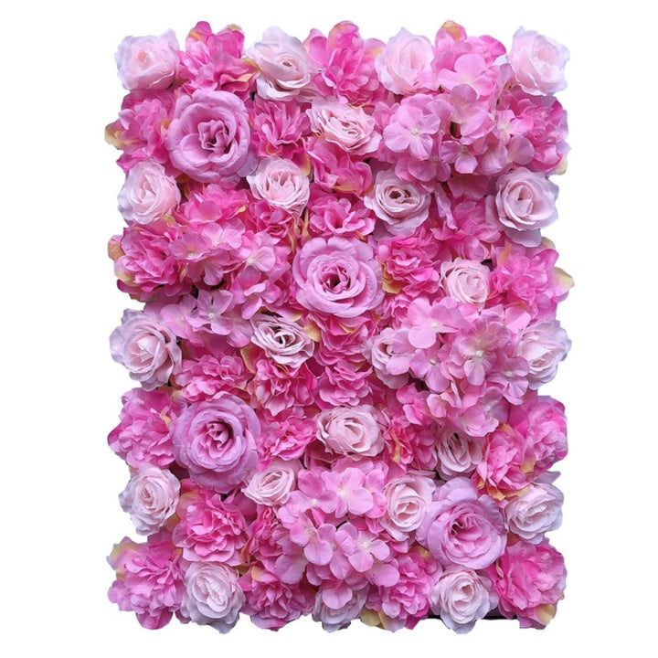 Pink Hydrangeas And Pink Rose, Artificial Flower Wall Backdrop