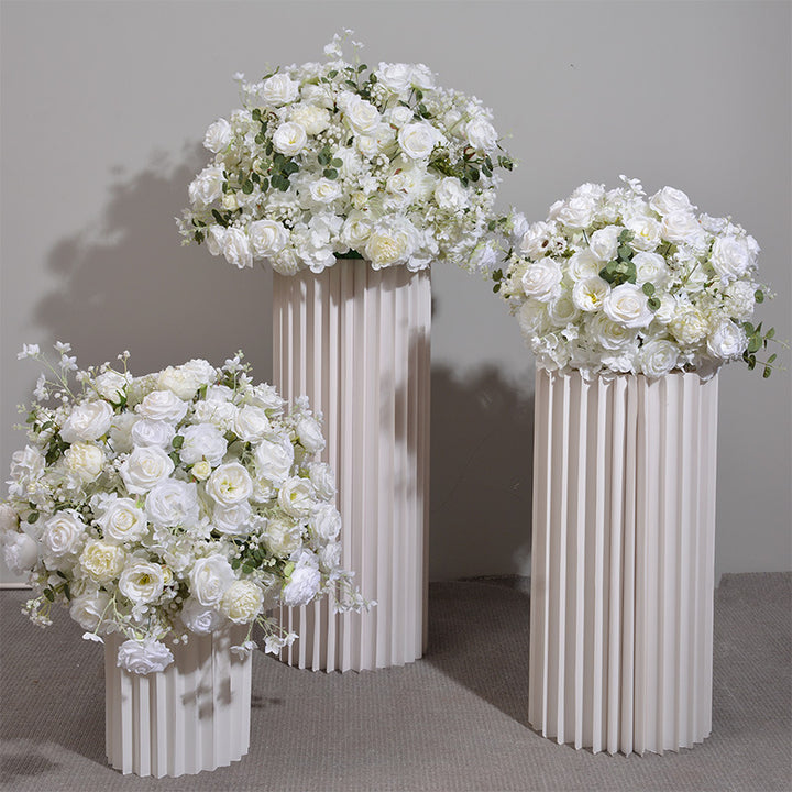 White Roses With Eucalyptus Luxurious Wedding Flower Ball