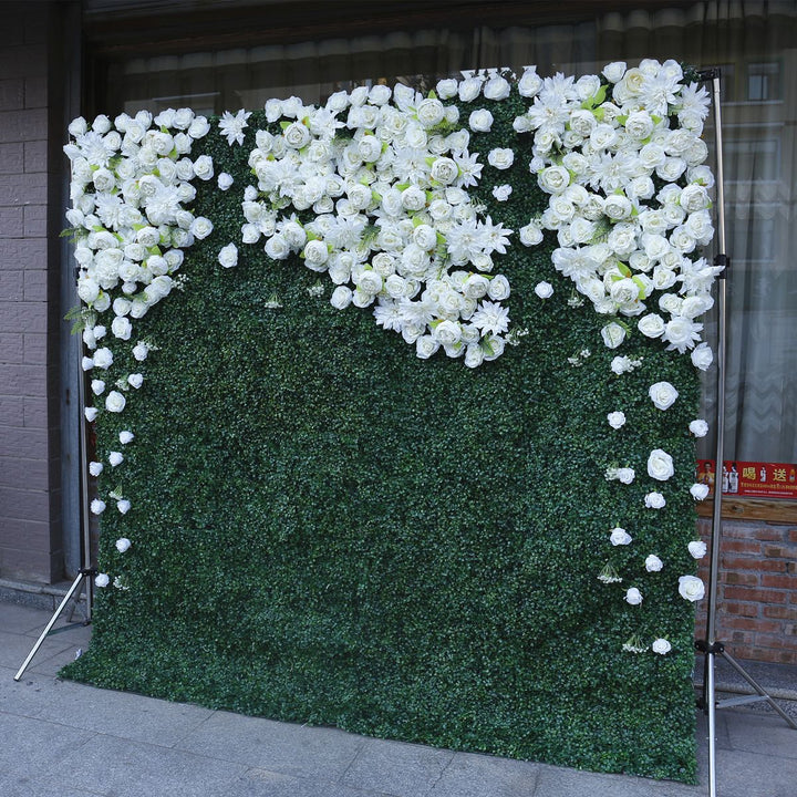 White Artificial Rose, Artificial Flower Wall, Wedding Party Backdrop