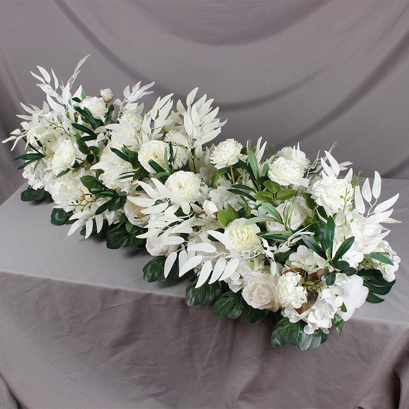 Roses And Hydrangeas With Leaves Flower Runner